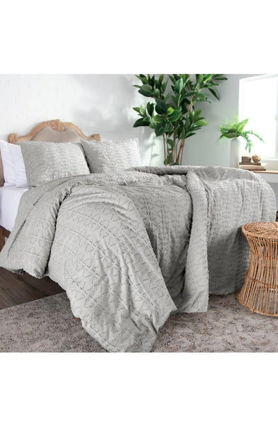 Southshore Fine Linens Clipped Jaquard Comforter In Steel Grey