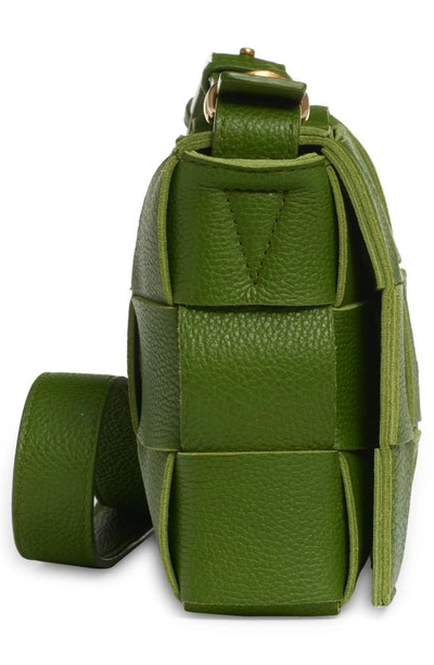 Shop Bottega Veneta Intrecciato Cassette Leather Crossbody Bag In 3141 Avocado-gold
