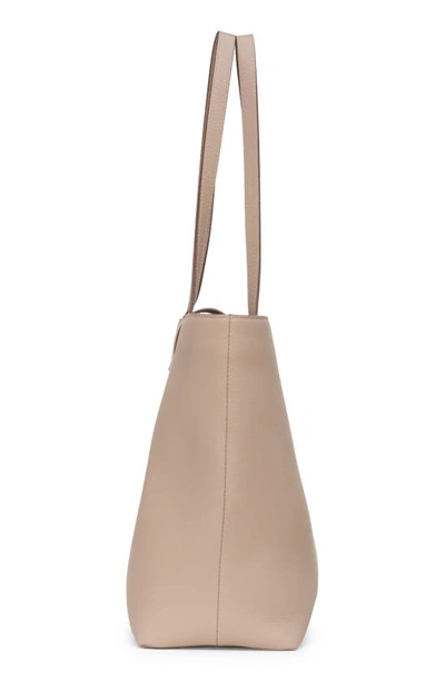 Shop Tom Ford Small East/west Grained Leather Tote In Silk Taupe