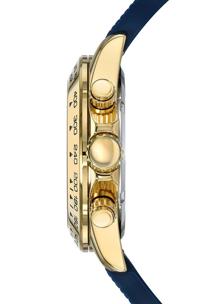 Porsamo Bleu Preston Sport Men's Silicone Strap Watch, 1034bprr In Blue & Gold