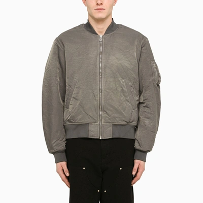 Shop Stussy Short Grey Bomber Jacket