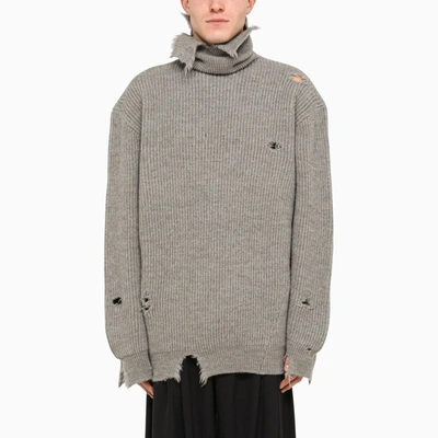 Shop Hed Mayner Grey Wool Turtleneck