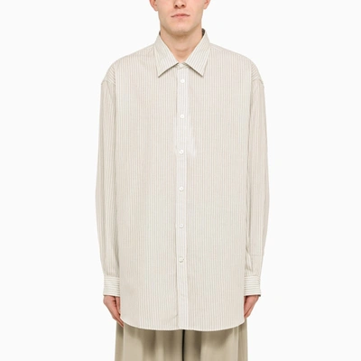 Shop Hed Mayner | Striped Oversize Shirt In Grey