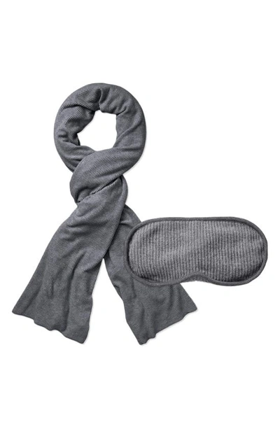 Shop E Marie Travel Blanket And Eye Mask In Heather Grey