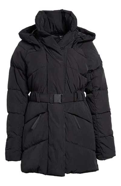 Shop Canada Goose Marlow Water Repellent Belted 750 Fill Power Down Coat In Black