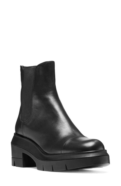 Shop Stuart Weitzman Norah Chelsea Boot In Black Smooth Leather