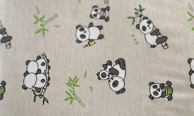 Shop Bellabu Bear Kids' Panda Bear Print Reversible Blanket In Grey Wwith Pandas
