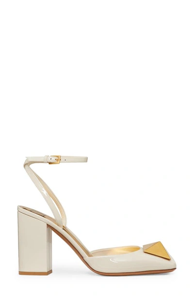Shop Valentino One Stud Ankle Strap Pump In Ivory