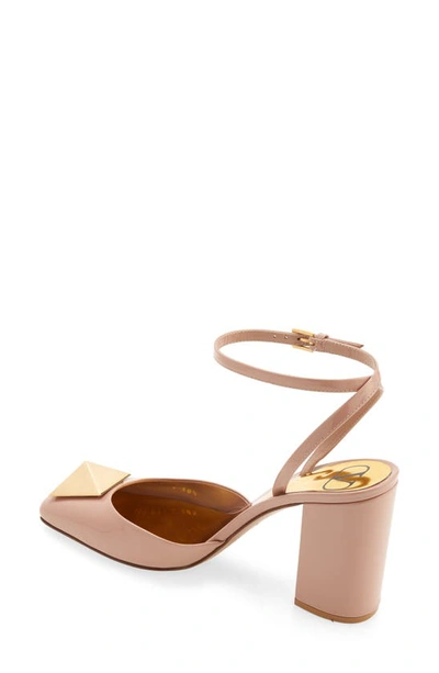 Shop Valentino One Stud Ankle Strap Pump In Rose Cannelle