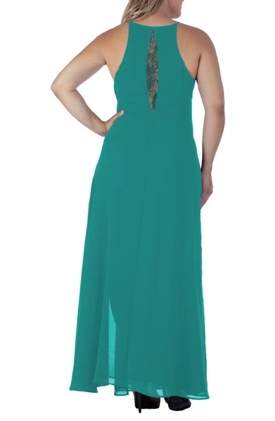 Shop S And P Standards & Practices Lace Detail Maxi Dress In Hunter Green