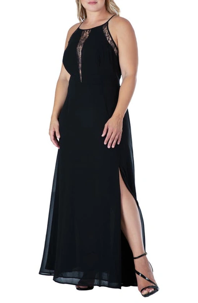 Shop S And P Lace Detail Maxi Dress In Black