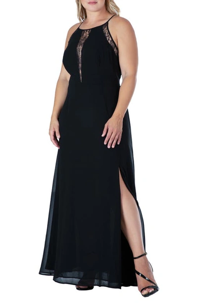 Shop S And P Standards & Practices Lace Detail Maxi Dress In Black