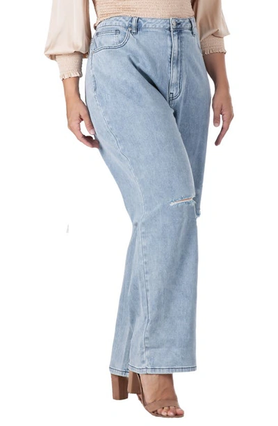 S And P Subtle Distressed Boyfriend Jeans In 3240midstone