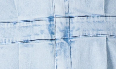S And P Cargo Long Sleeve Denim Jumpsuit In Bleached Blue