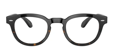 Shop Oliver Peoples Sheldrake 0ov5036s 1722sb Round Blue Light Eyeglasses In Clear