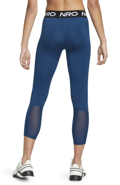 Shop Nike Dri-fit Pro 365 Crop Leggings In Valerian Blue/ Black/ White