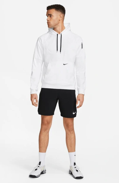 Shop Nike Therma-fit Pullover Hoodie In White/ White/ White/ Black