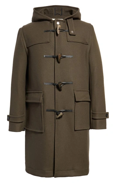 Shop Mackintosh Weir Wool Duffle Coat In Dk Olive