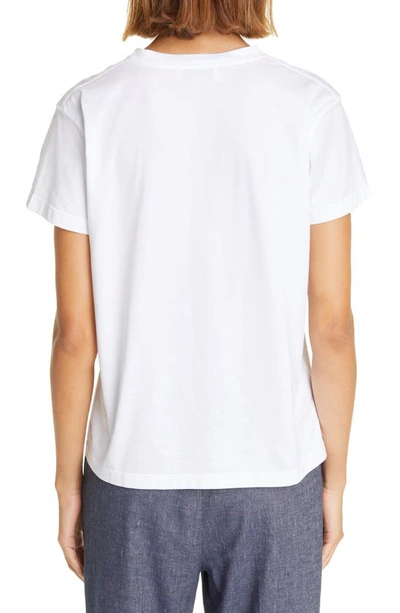 Shop Fabiana Filippi Beaded Pocket Cotton T-shirt In Bianco