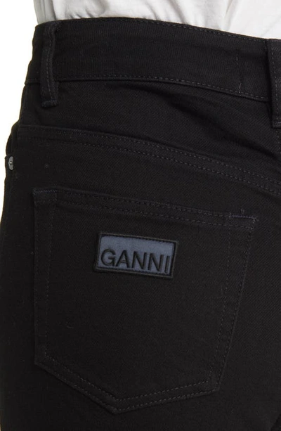 Shop Ganni Cutye Tapered Jeans In Black/ Black