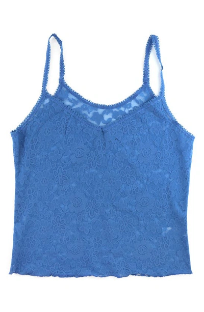 Shop Hanky Panky Daily Lace Sheer Camisole In Storm Cloud Blue