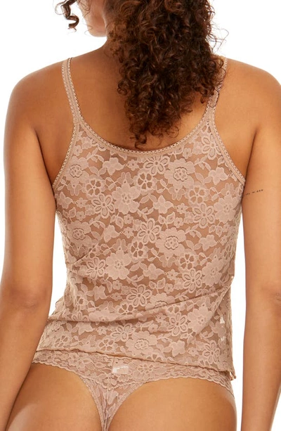 Shop Hanky Panky Daily Lace Sheer Camisole In Taupe