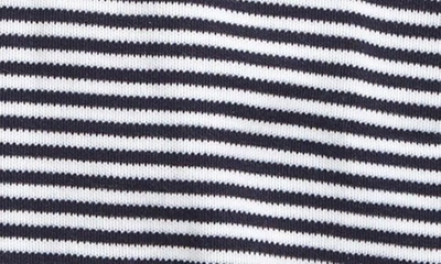 Kissy Kissy Stripe Pima Cotton Zip Footie In Navy