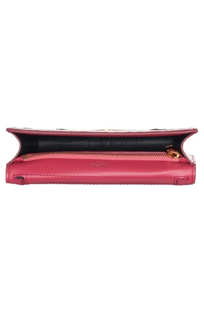 Shop Tom Ford Mini Croc Embossed Leather Crossbody Bag In Rose Red