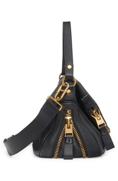 Shop Tom Ford Medium Jennifer Grained Leather Shoulder Bag In Black