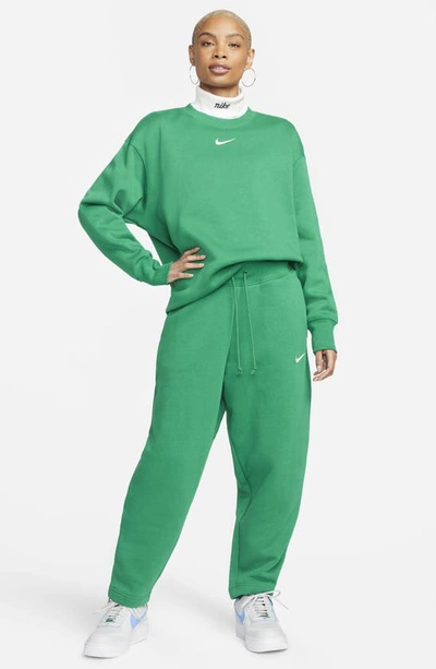 Shop Nike Sportswear Phoenix Fleece High Rise Sweatpants In Malachite/ Sail