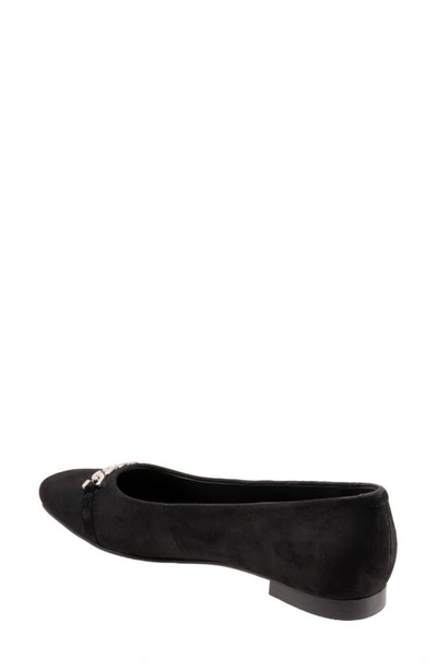 Trotters Harmony Flat In Black Suede
