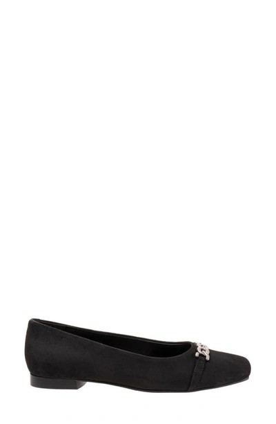 Trotters Harmony Flat In Black Suede