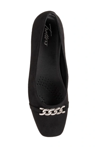 Shop Trotters Harmony Flat In Black Suede