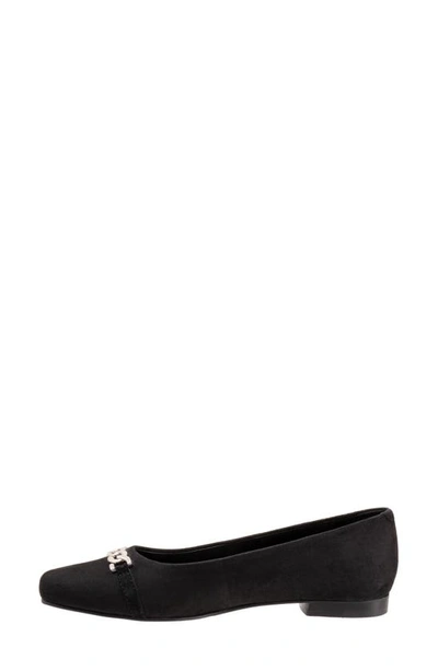Shop Trotters Harmony Flat In Black Suede