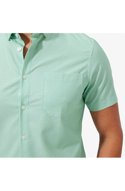 Shop Mizzen + Main Leeward Regular Fit Geo Print Short Sleeve Performance Button-up Shirt In Baltic Dot Print