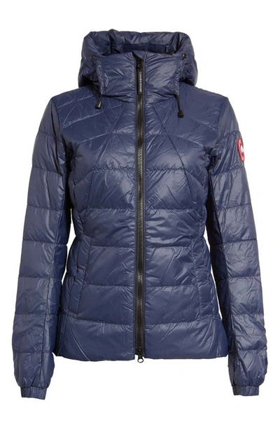 Shop Canada Goose Abbott Packable Hooded 750 Fill Power Down Jacket In Atlantic Nvy-bleu Mar Atlan