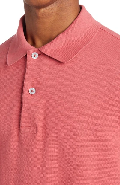 Shop Tom Ford Short Sleeve Cotton Piqué Polo In Coral