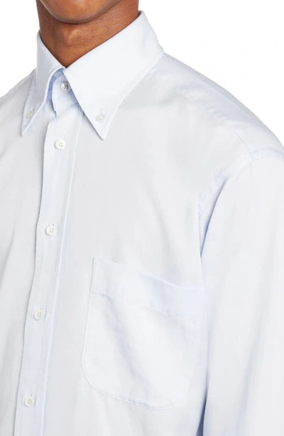 Shop Tom Ford Fluid Fit Lyocell Button-down Shirt In Light Blue