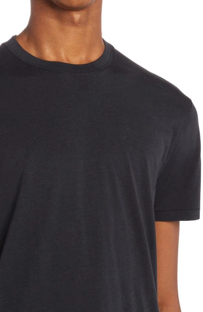 Tom Ford Black Basic Crewneck T-shirt With Tonal Stitching In Cotton Blend Man In Black