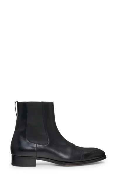 Tom Ford Elkan Cap Toe Chelsea Boot In Black