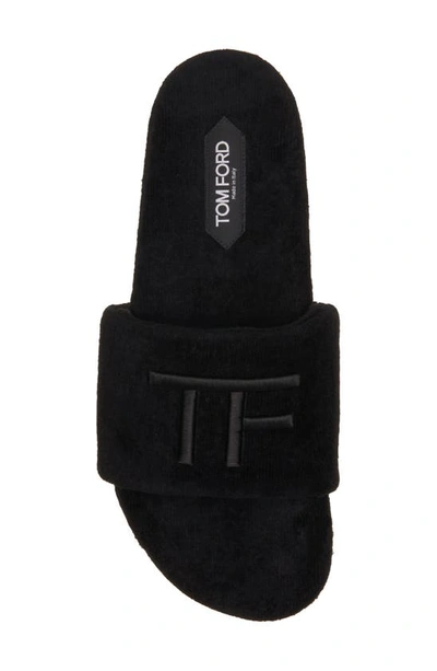 Shop Tom Ford Harrison Terry Slide Sandal In Black