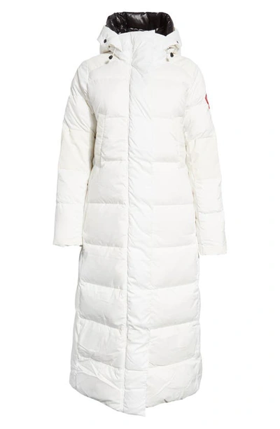 Shop Canada Goose Alliston Water Repellent 750 Fill Power Down Long Hooded Parka In N.star Wh