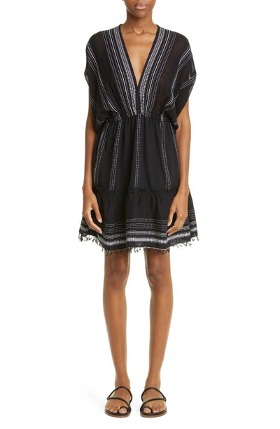 Shop Lemlem Leliti Cotton Blend Cover-up Dress In Black