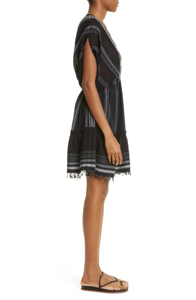 Lemlem Leliti Short Plunge Neck Dress In Black