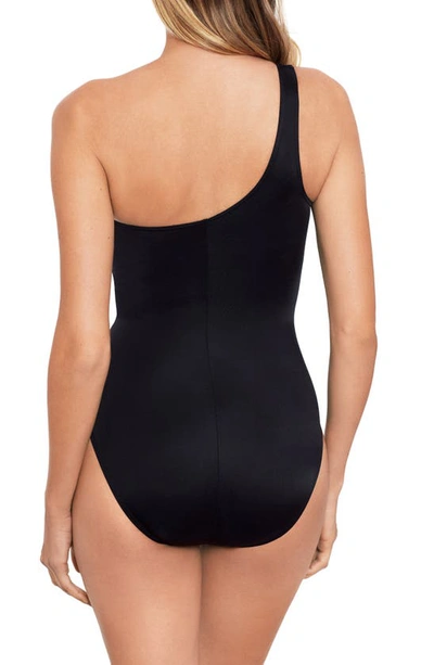 Shop Miraclesuit Network News Minx One-shoulder One-piece Swimsuit In Black