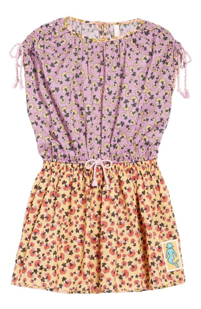 Shop Zimmermann Kids' Tiggy Floral Print Cotton Dress In Spliced Ditsy Floral
