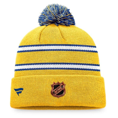 Shop Fanatics Branded  Blue St. Louis Blues Special Edition 2.0 Cuffed Knit Hat With Pom In Gold