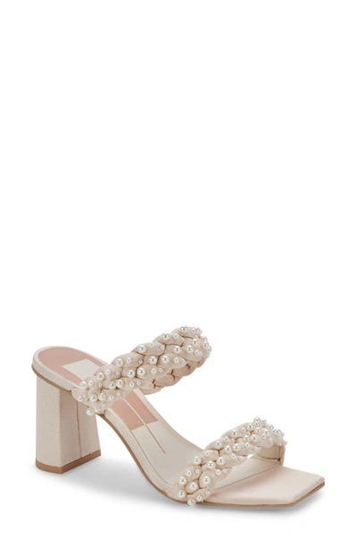Shop Dolce Vita Paily Imitation Pearl Sandals In Vanilla Pearls