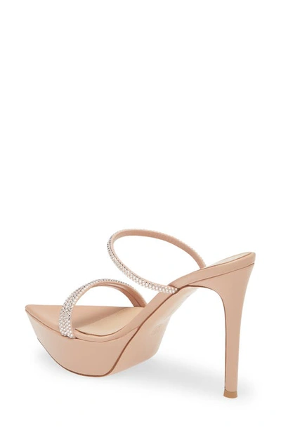 Shop Gianvito Rossi Crystal Embellished Pointed Toe Platform Slide Sandal In Peach/ Peach