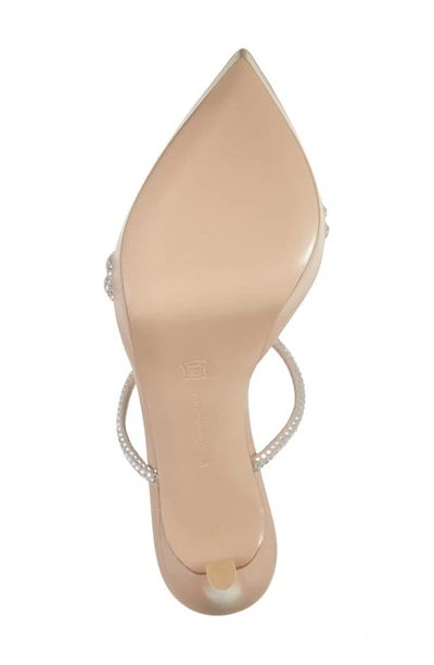 Shop Gianvito Rossi Crystal Embellished Pointed Toe Platform Slide Sandal In Peach/ Peach
